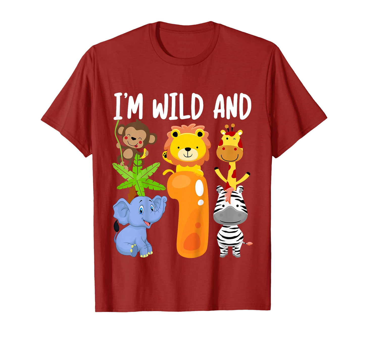 I'm Wild and 1 One Zoo 1st Birthday Safari Jungle Animals T-Shirt