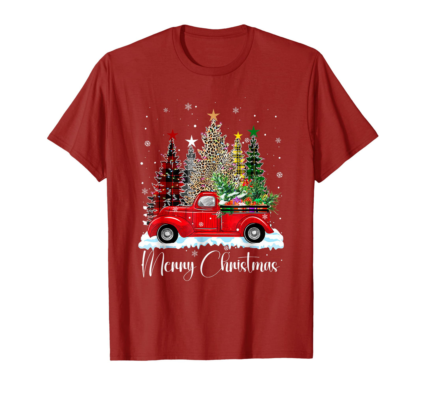Vintage Merry Christmas Red Truck Old Fashioned Christmas T-Shirt