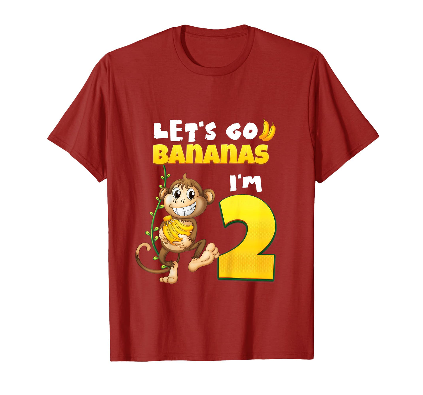 Let's Go Bananas I'm 2 Zoo Animal Jungle Safari 2nd Birthday T-Shirt