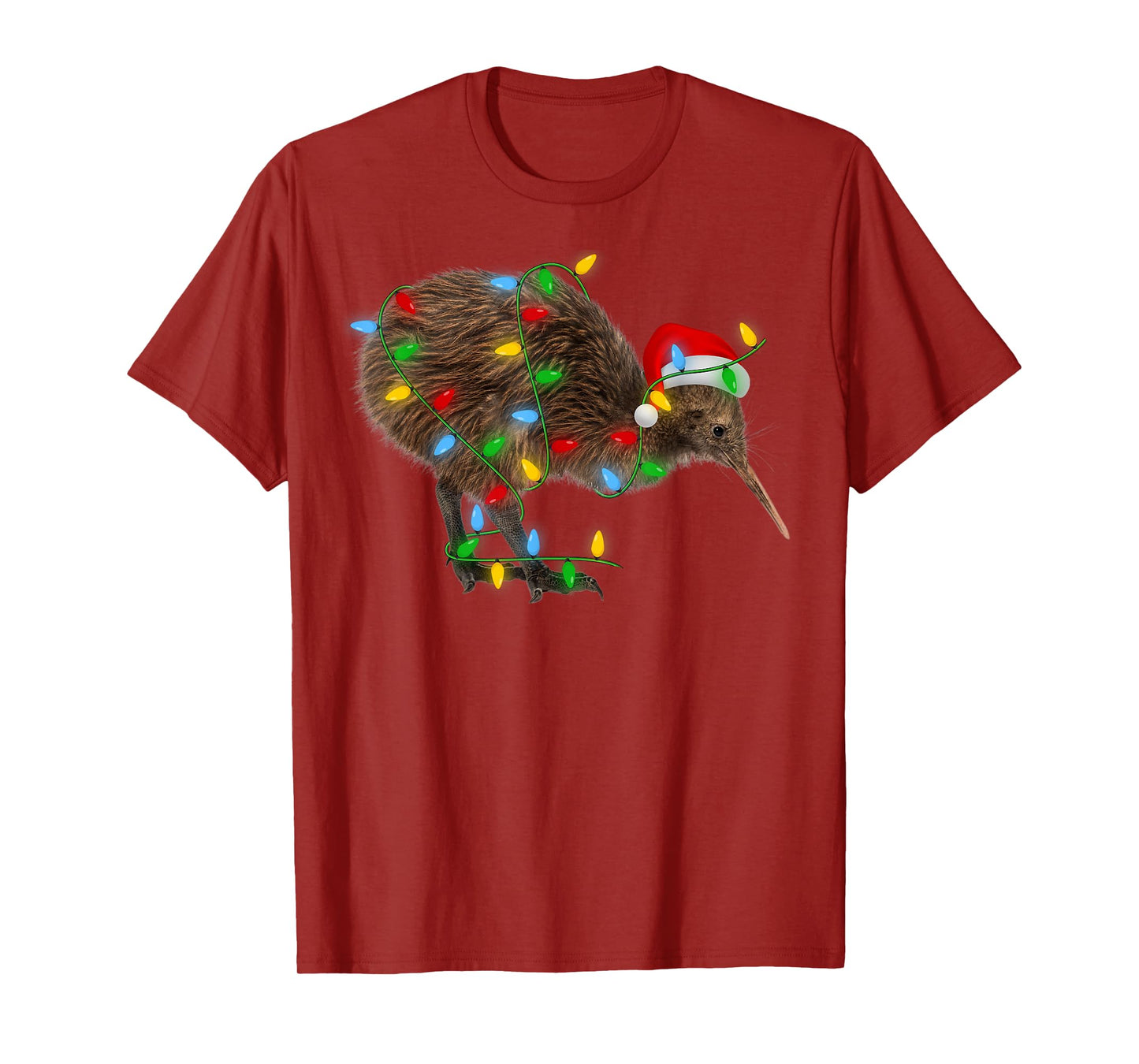 Kiwi Bird Xmas Lighting Holiday Santa Kiwi Christmas T-Shirt