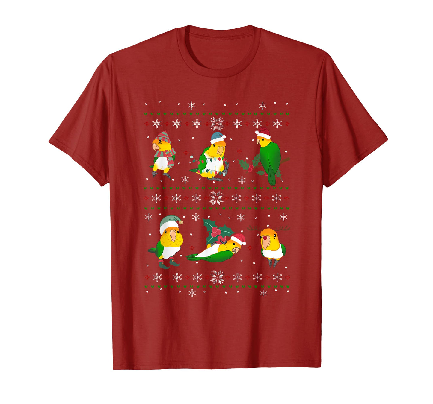 Ugly Christmas Caique Parrot Owner Holidays Birb memes T-Shirt