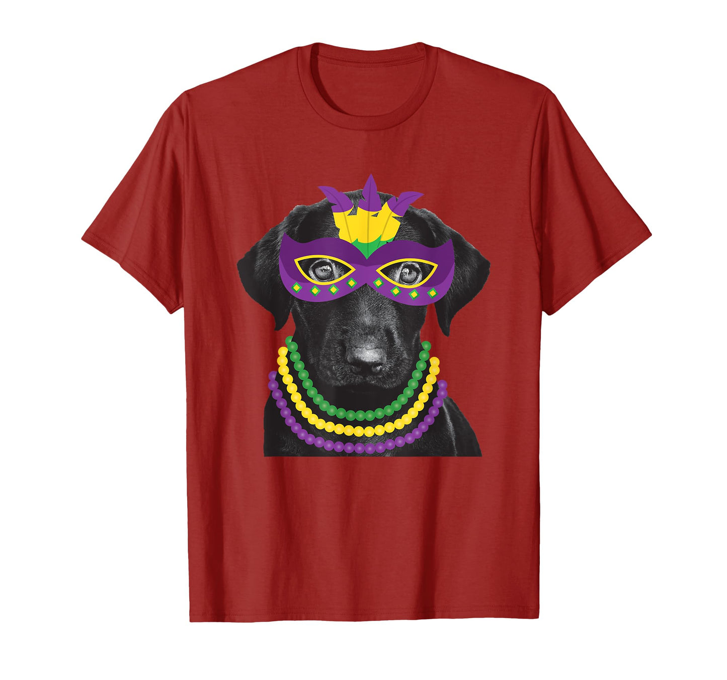 Labrador Retriever Mardi Gras T-Shirt Dog Beads Costume Tee T-Shirt for Men Women Girls Kids