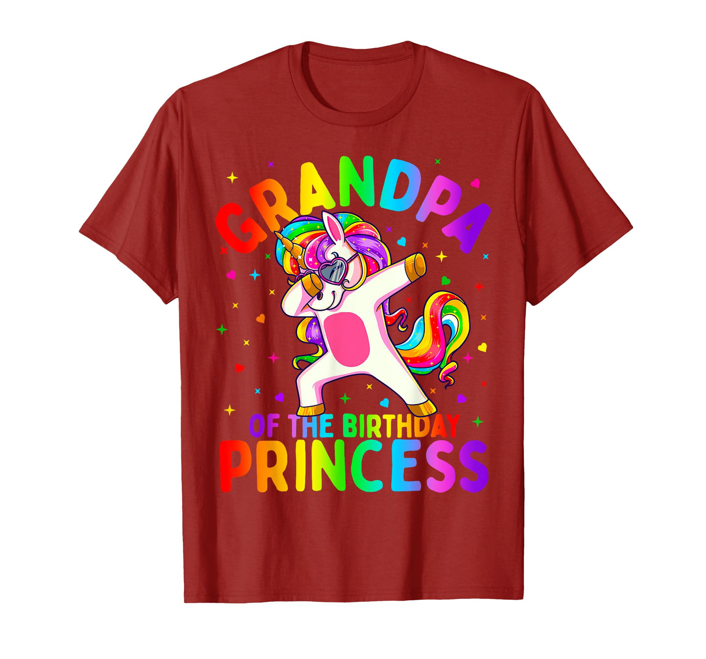 Grandpa of the Birthday Princess Girl Dabbing Unicorn T-Shirt