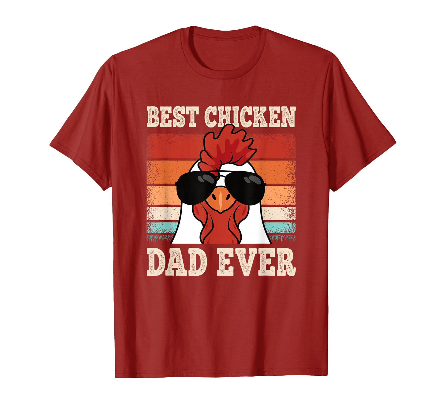 Best Chicken Dad Ever Funny Rooster Retro Farming Farmer Men T-Shirt