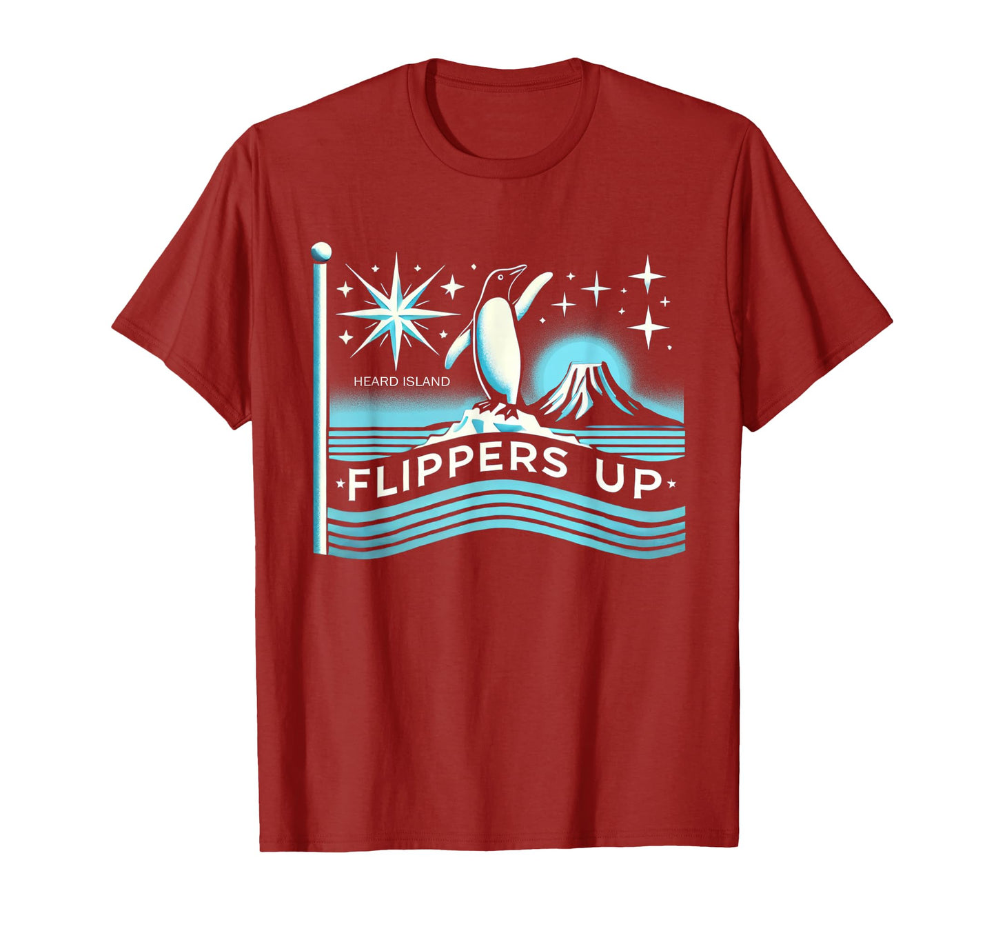 Heard Island Flippers Up Penguin Funny T-Shirt