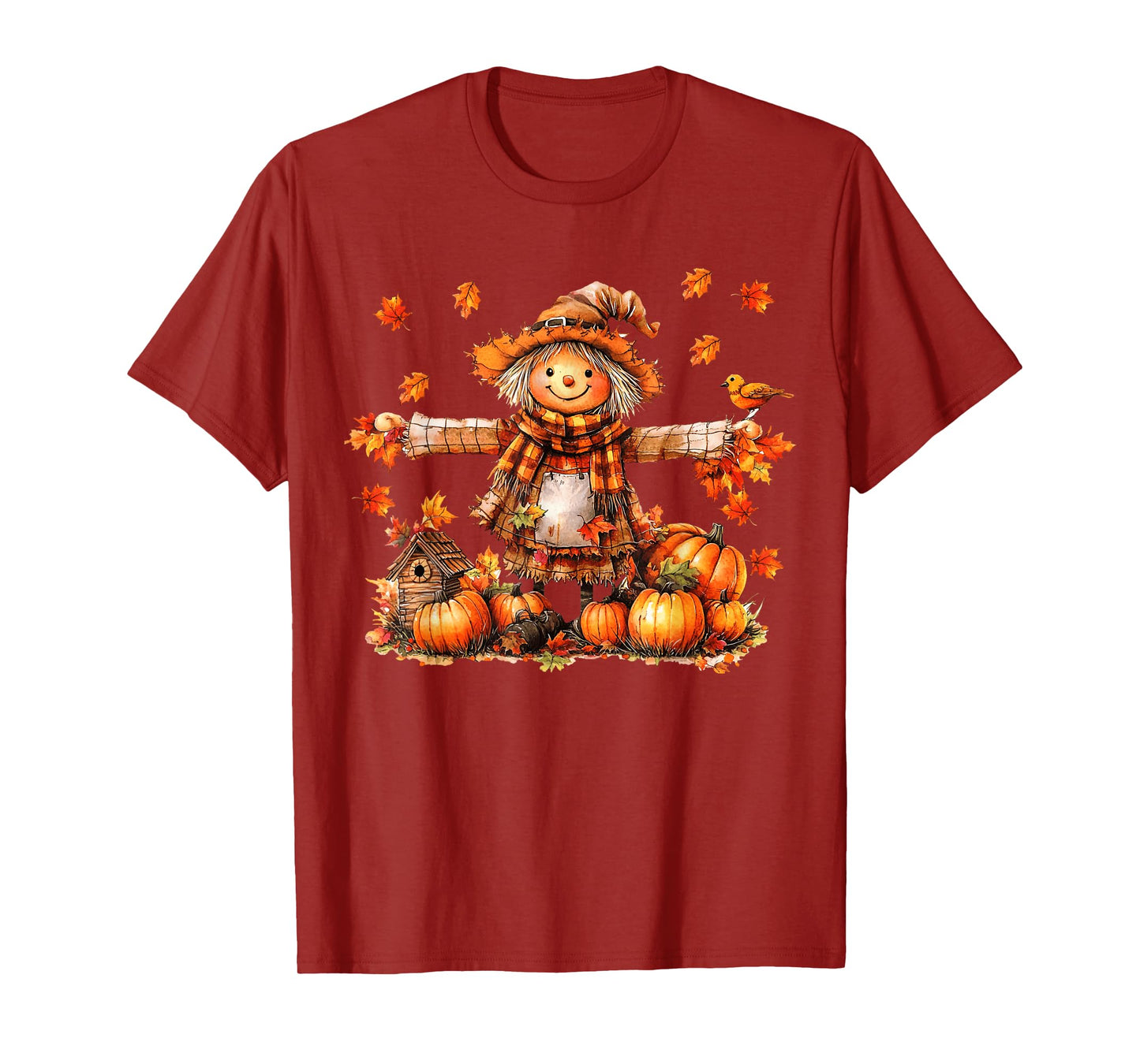 Cute Scarecrow Autumn Pumpkin Happy Thanksgiving Halloween T-Shirt