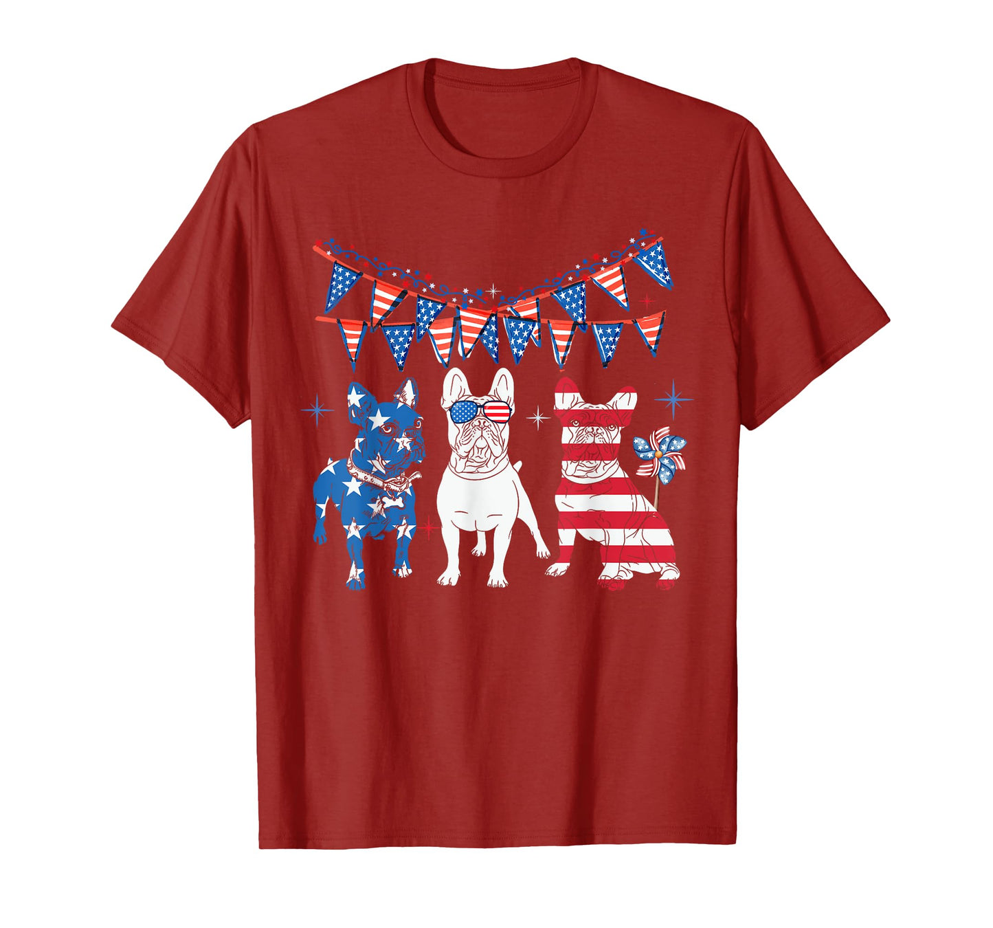 French bulldog 4th of july American Flag women Independence T-Shirt