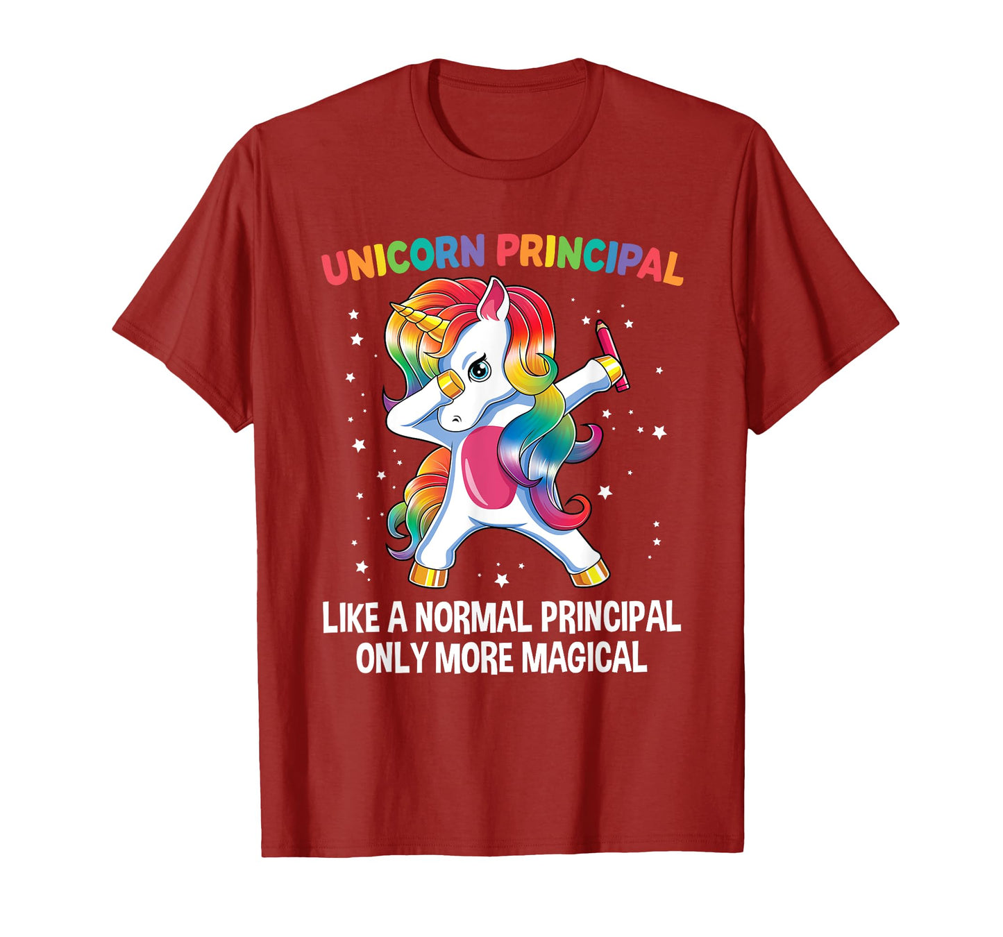 Unicorn Principal Dabbing Unicorn Funny Back To School T-Shirt