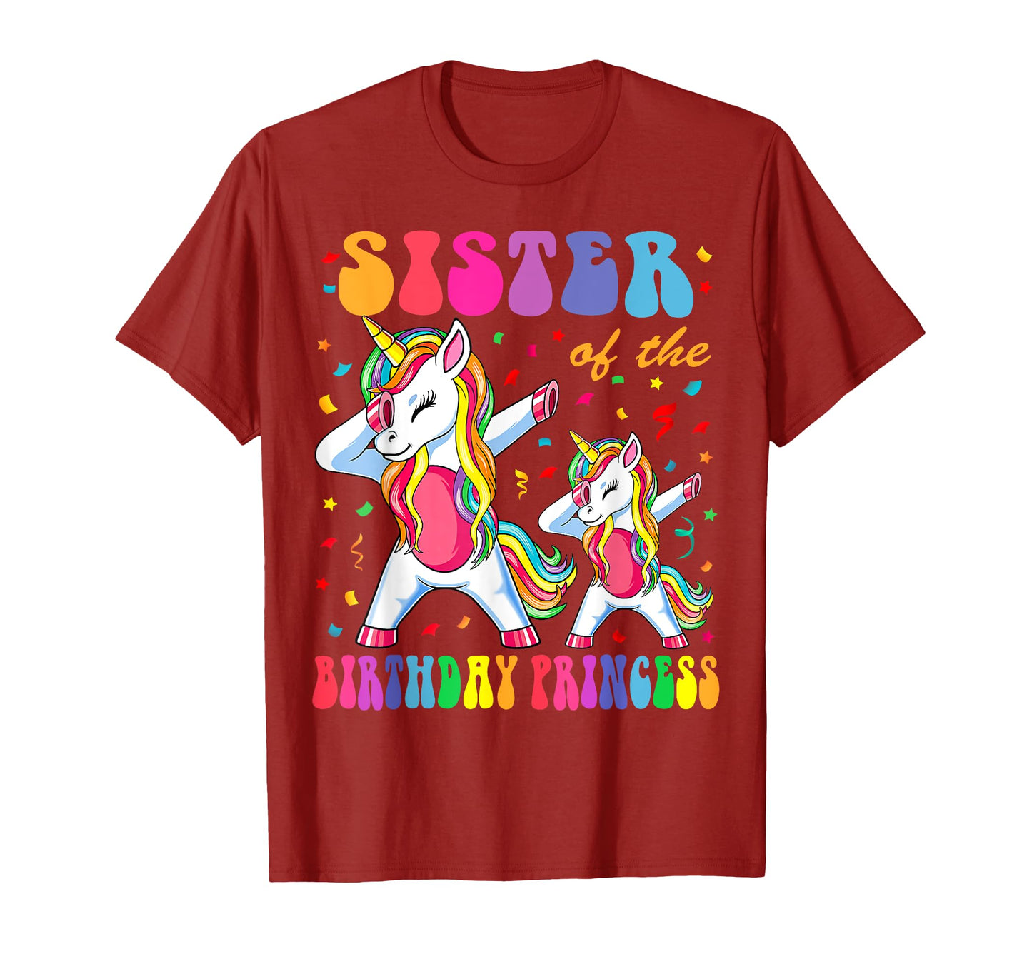 Sister of the Birthday Princess Girl Dabbing Unicorn Family T-Shirt
