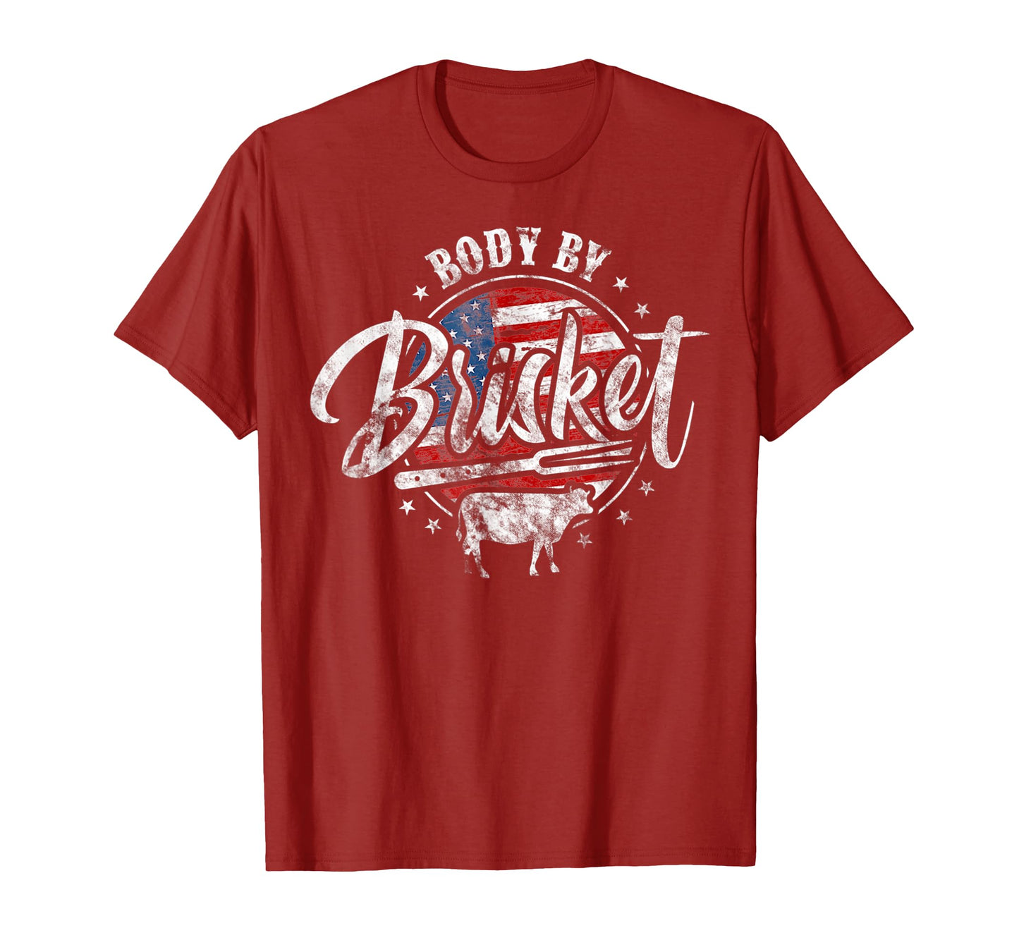 Body By Brisket USA Flag Patriotic Barbeque 4th of July T-Shirt for Women Men