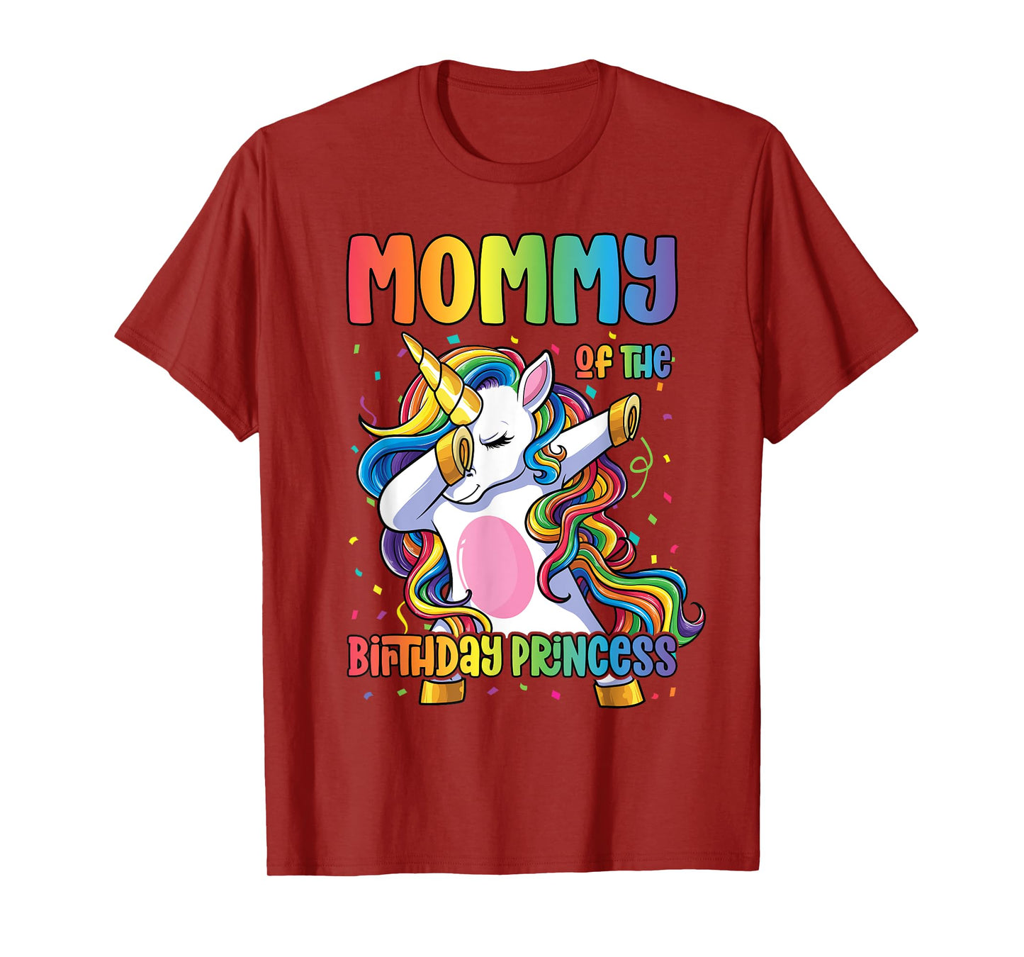 Mommy of the Birthday Princess Girl Dabbing Unicorn Mom T-Shirt