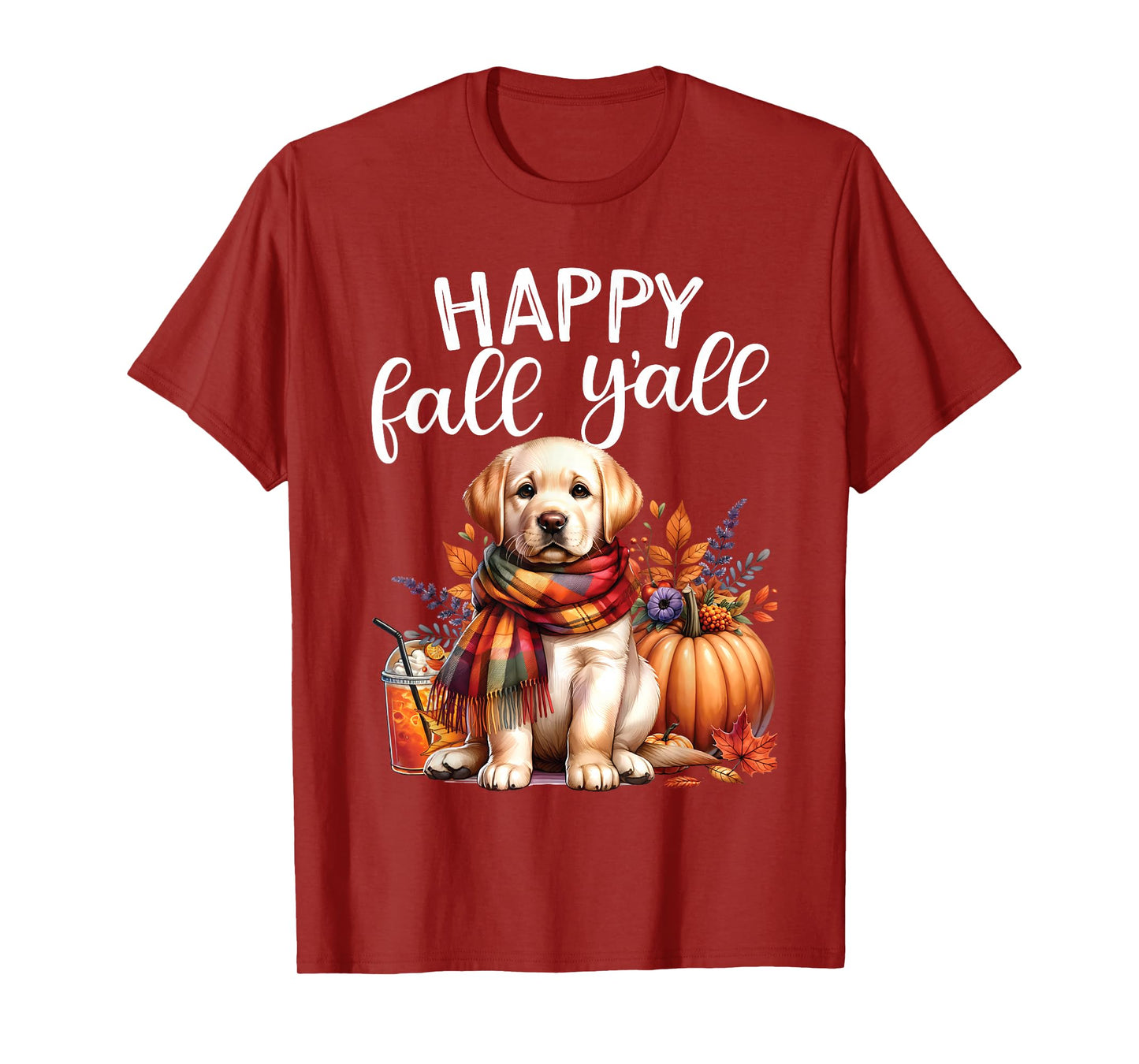 Labrador Retriever Dog pumpkin spice Happy Fall Yall autumn T-Shirt