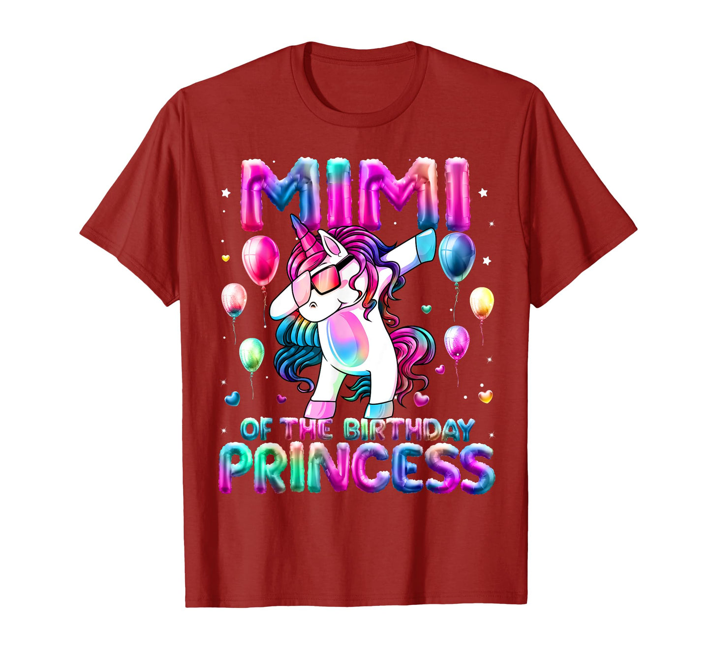 Grandma of the Birthday Princess Girl Dabbing Unicorn Mimi T-Shirt