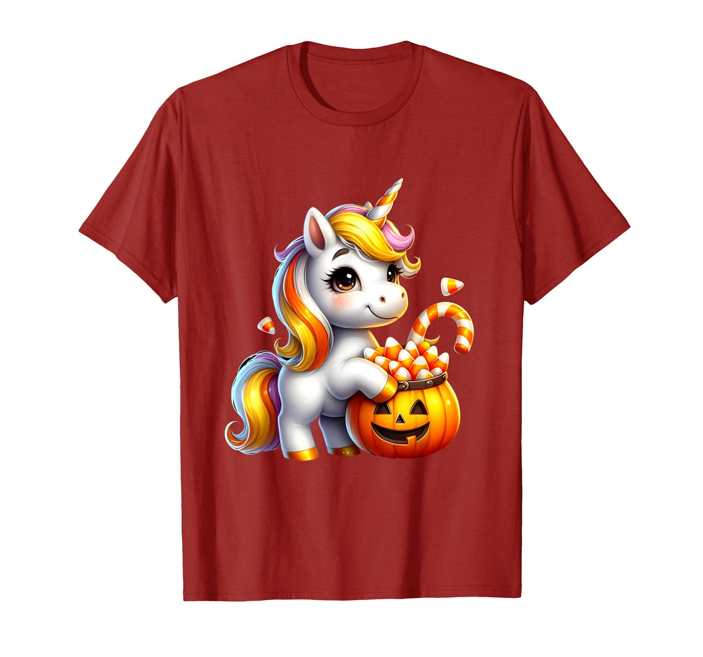 Unicorn Candy Corn Cute Halloween Unicorn Gift Kids Girls T-Shirt