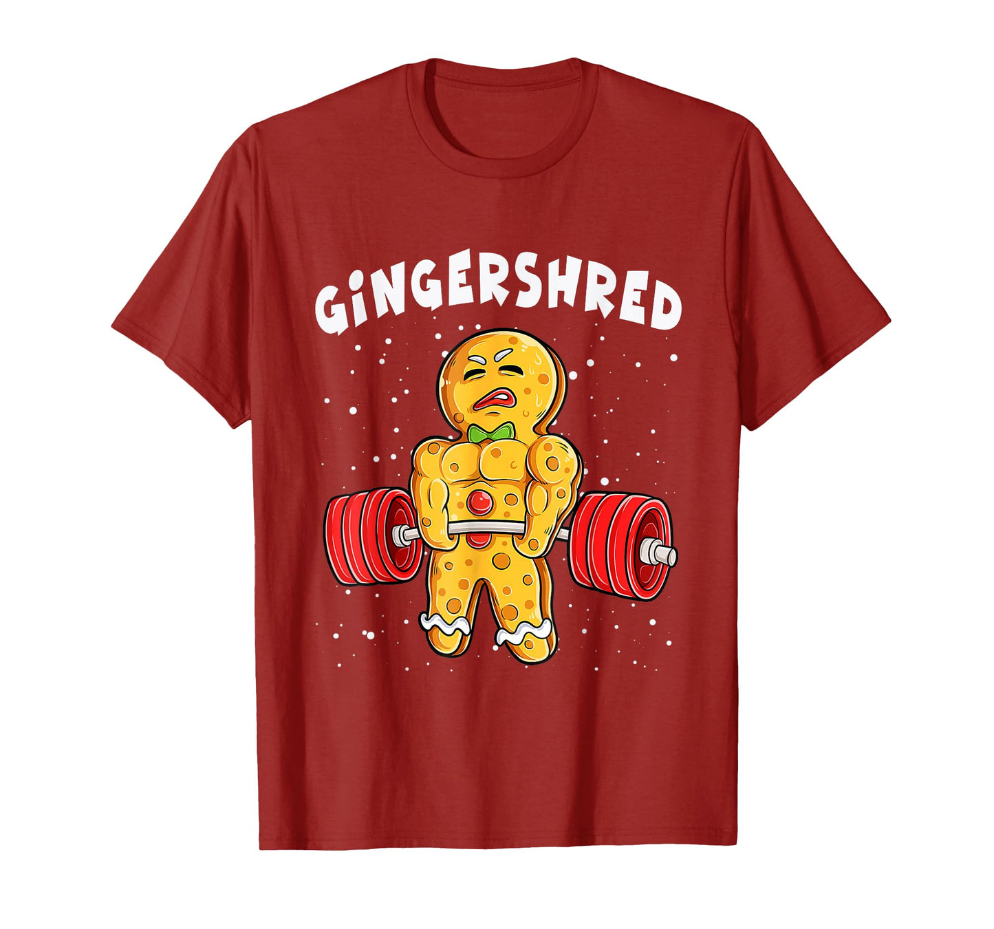 Funny Gingerbread Xmas Deadlift Tee Unisex-Adults, Unisex-Kids Black Short Sleeve T-Shirt Small Modern Casual Cotton Blend Winter Pull On 1 Count Unique Design, Varied Fabric