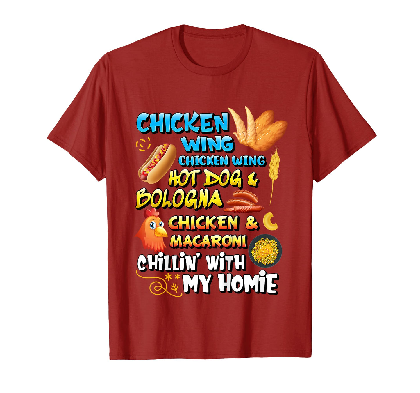 Viral Chicken Wing Chicken Wing Hot Dog Bologna Song lyric T-Shirt for Kids