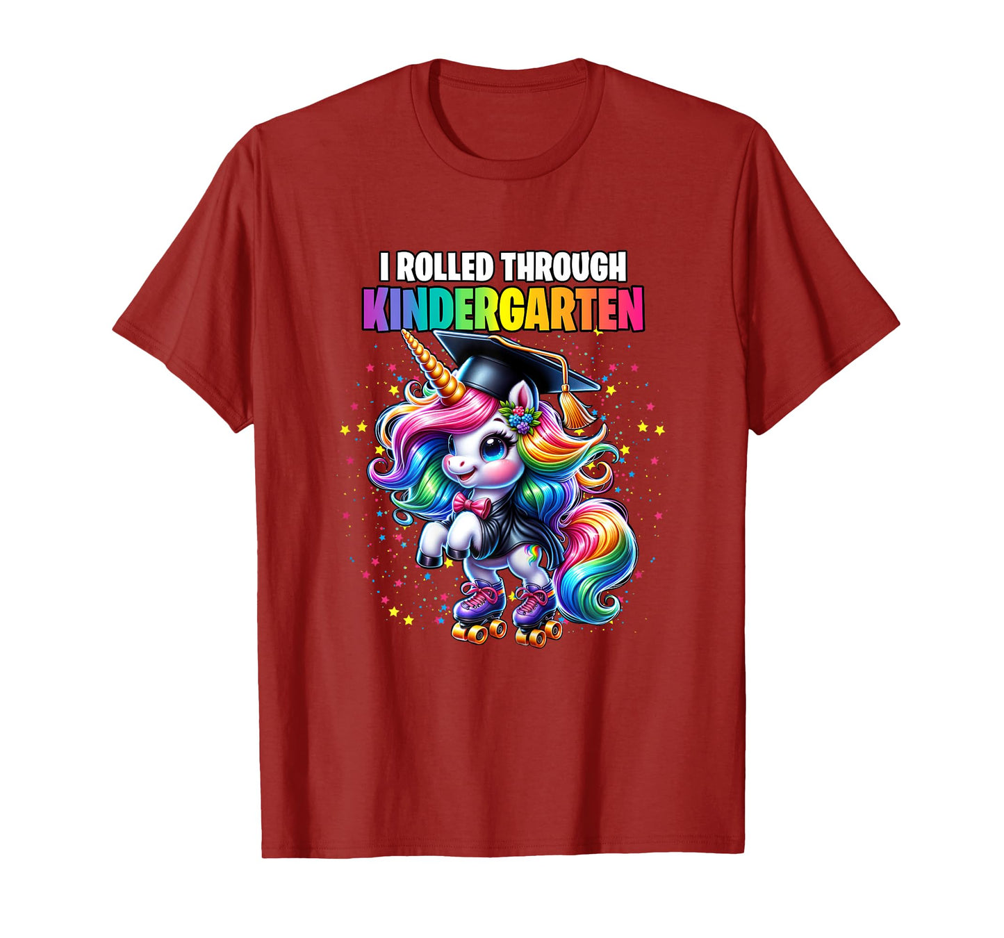 Graduation Kindergarten Unicorn Roller Skate Girls Grad T-Shirt