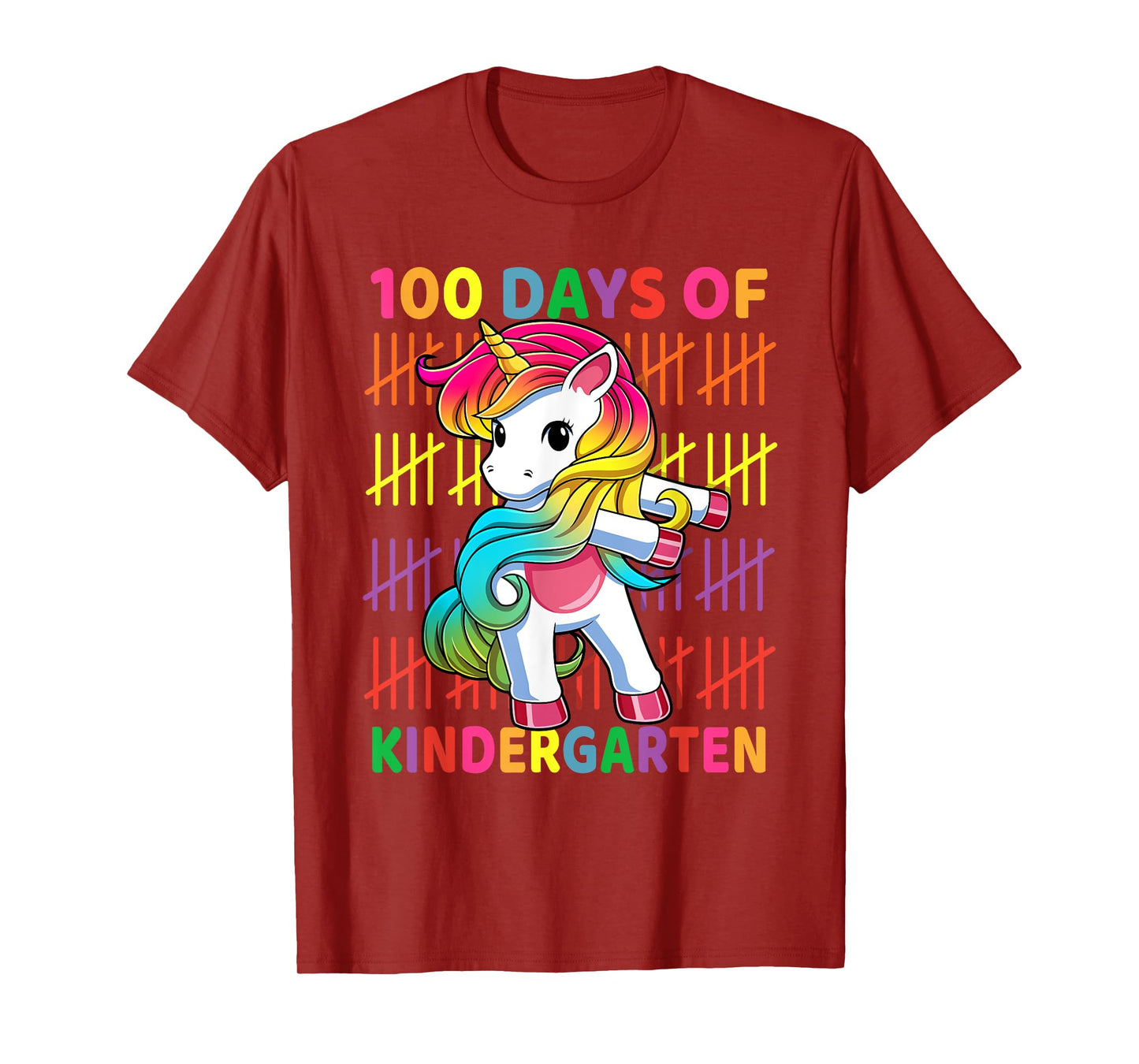 100 Days of Kindergarten School Unicorn Flossing Girls Kids T-Shirt