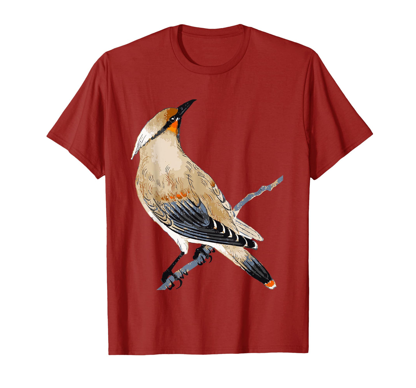 Cedar Waxwing Art Illustration T-Shirt