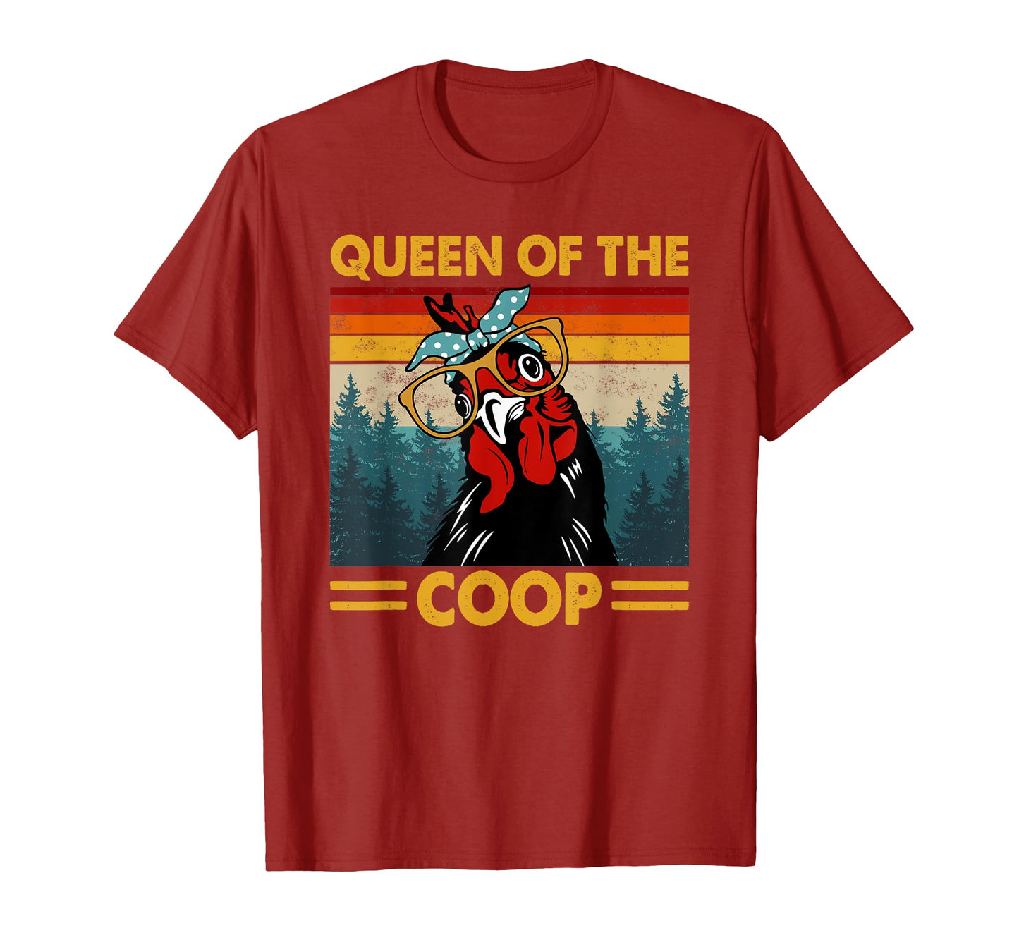 Queen Of The Coop Vintage Chicken Lady Sunglass T-Shirt