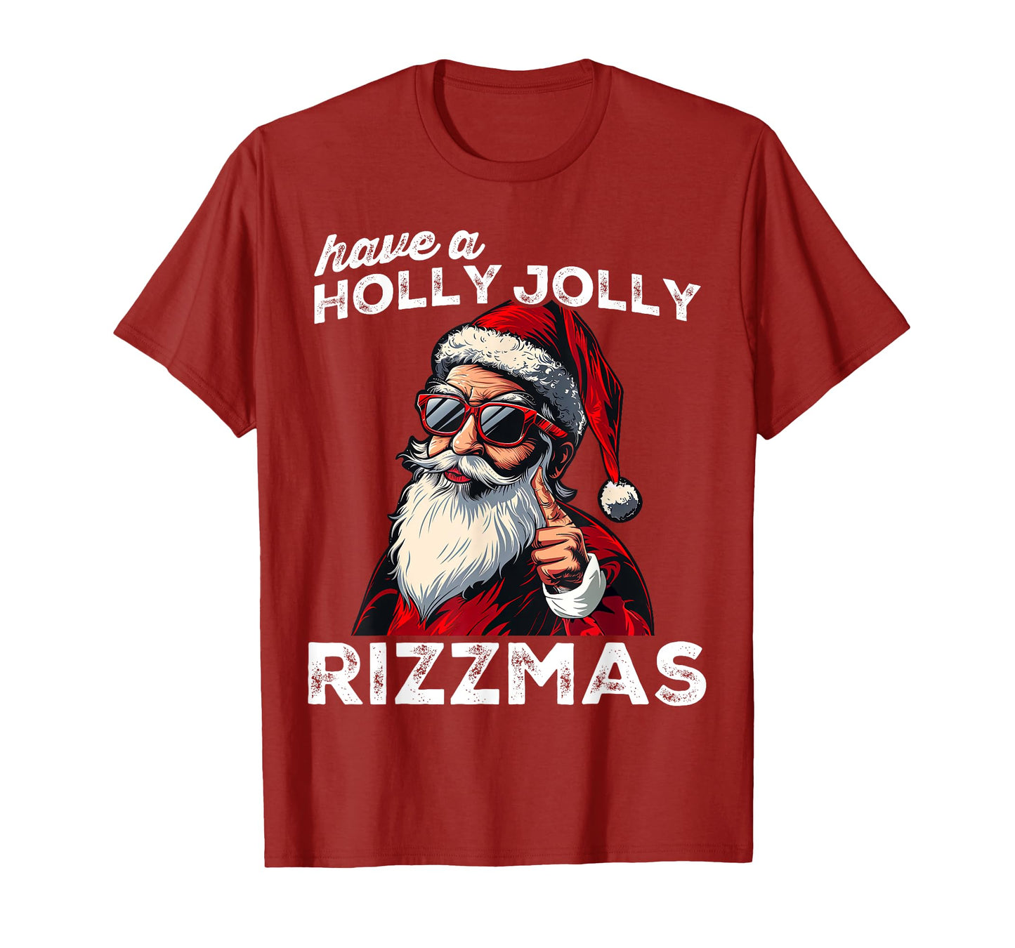 Mewing Santa Mew Funny Santa Meme Rizz Rizzmas Christmas T-Shirt