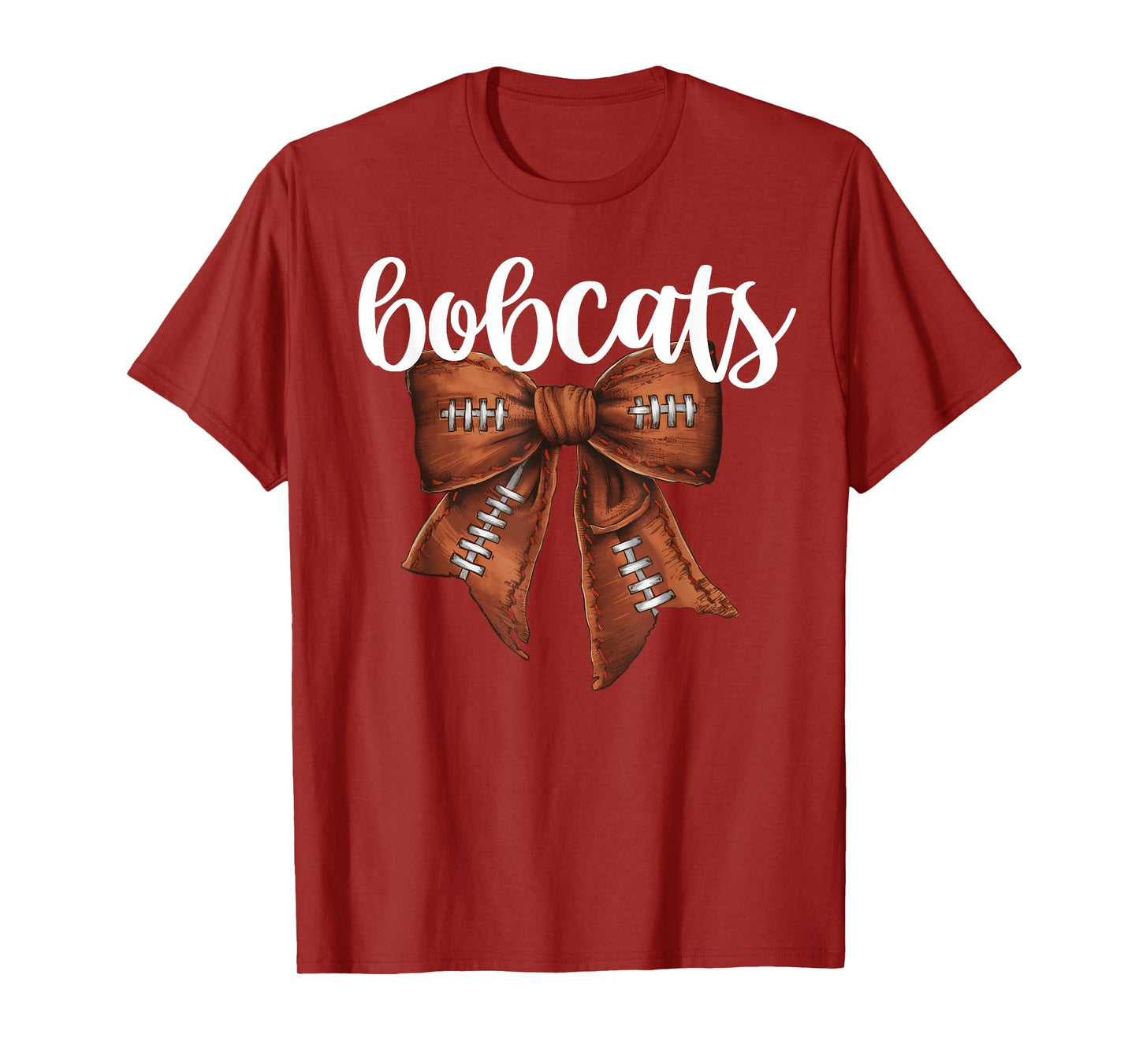 Bobcats Football Bow School Spirit Team Mascot Game Night T-Shirt