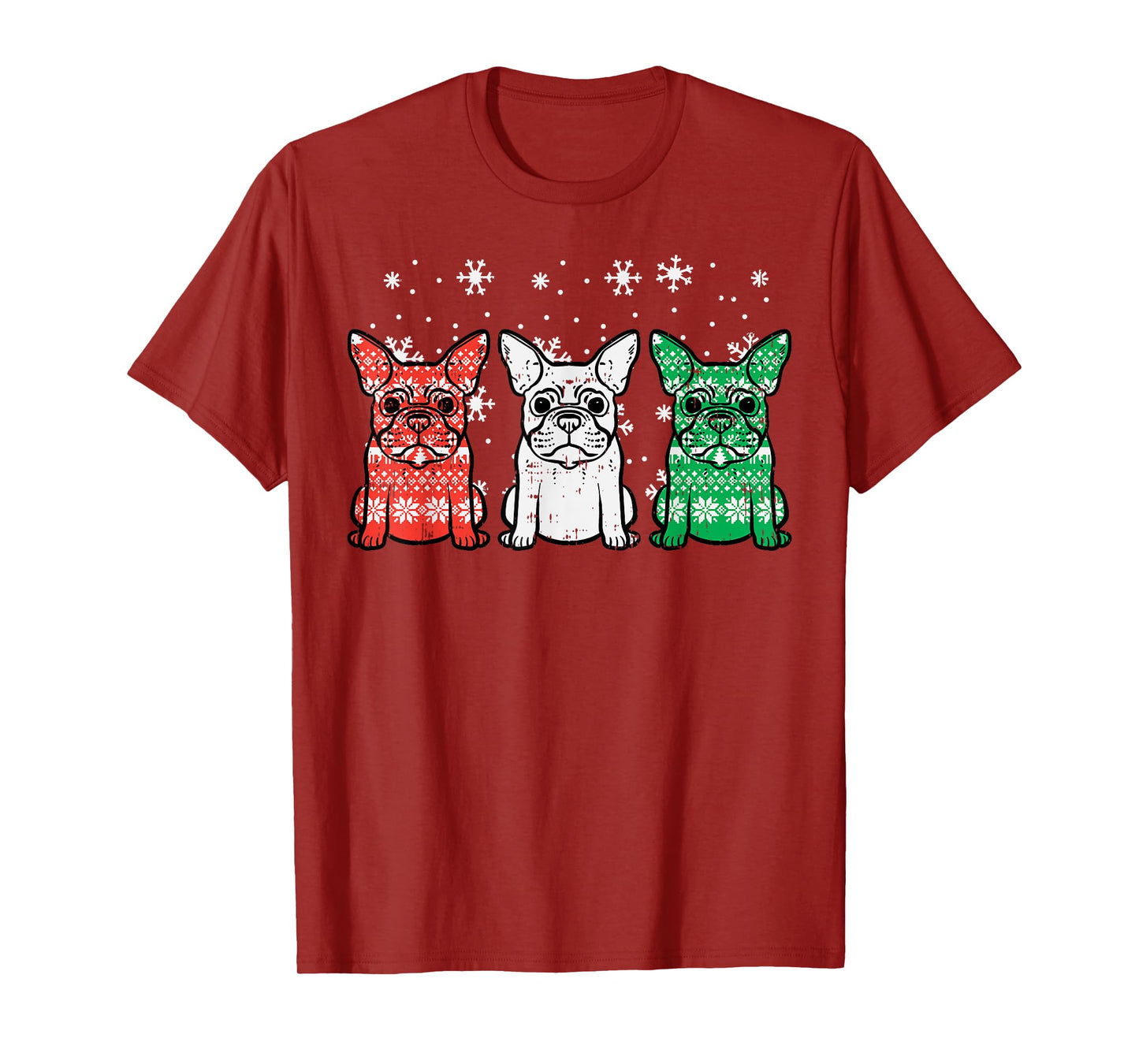Christmas French Bulldogs Xmas Frenchie Dog Men Women Kids T-Shirt