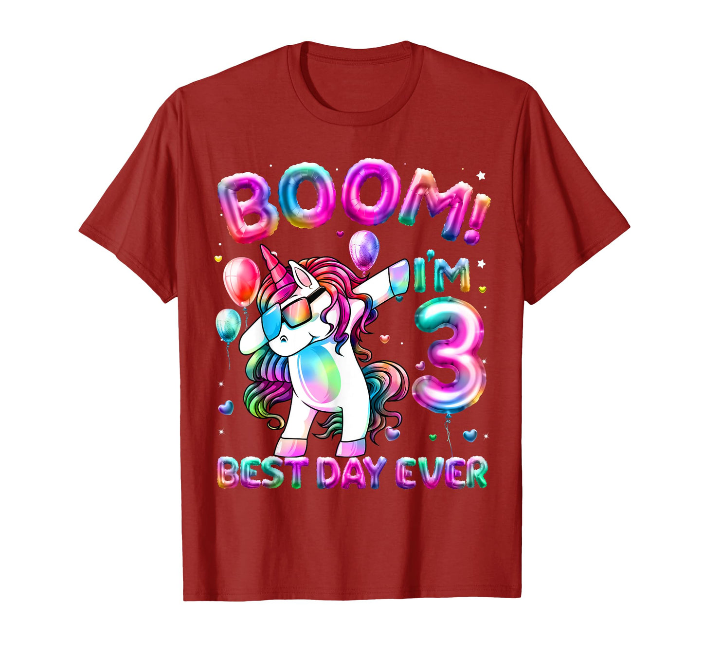 3 Years Old Dabbing Unicorn Gifts 3rd Birthday Girl Party T-Shirt