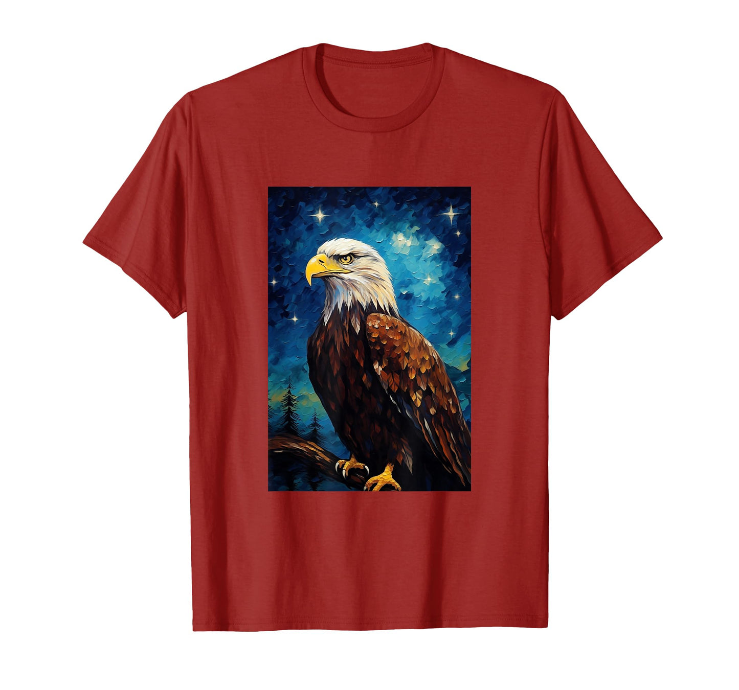 Eagle Designs. Bald Eagle Bird T-Shirt - Unisex-Adults, Kids - Black - Short Sleeve - Small - Classic Fit