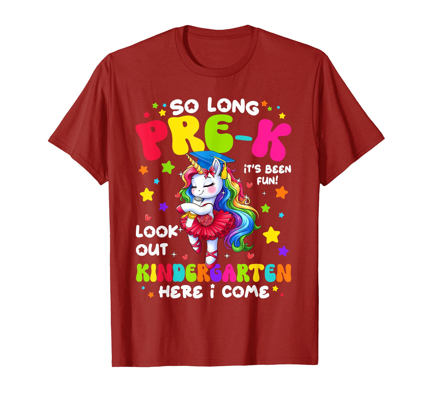 Pre-K Graduation 2025 Kindergarten Here I Come Unicorn Grad T-Shirt