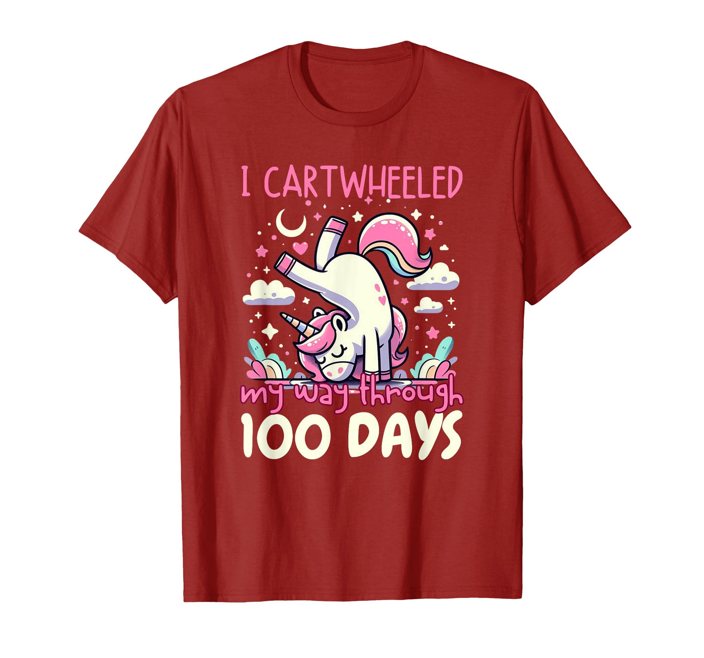 Unicorn 100 Days Of School Cartwheel 100th Day Of School T-Shirt