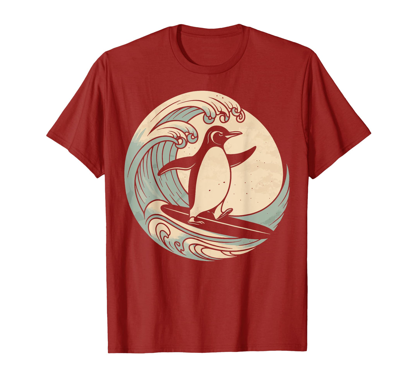 Penguin Surfing Surfboard T-Shirt