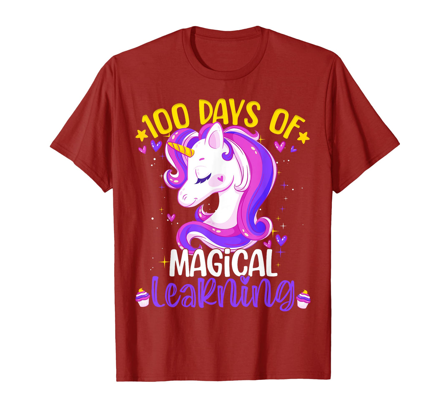 100 Days Of Magical Learning Unicorn 100th Day School Girls T-Shirt