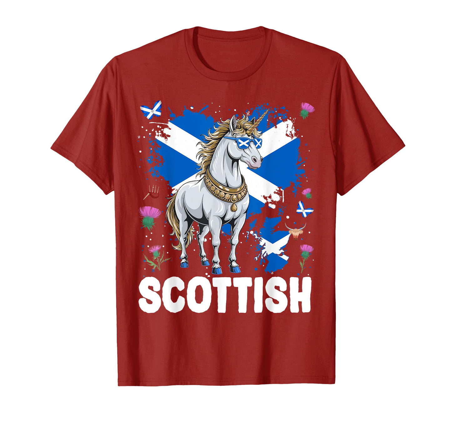 Scottish Unicorn Flag Outfit Idea For Women Scotland Unicorn T-Shirt