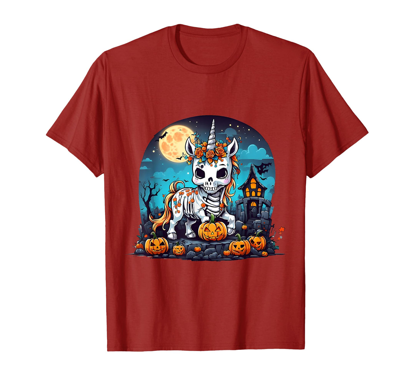 Cute Halloween Skeleton Unicorn Girls Women Witchy Halloween T-Shirt