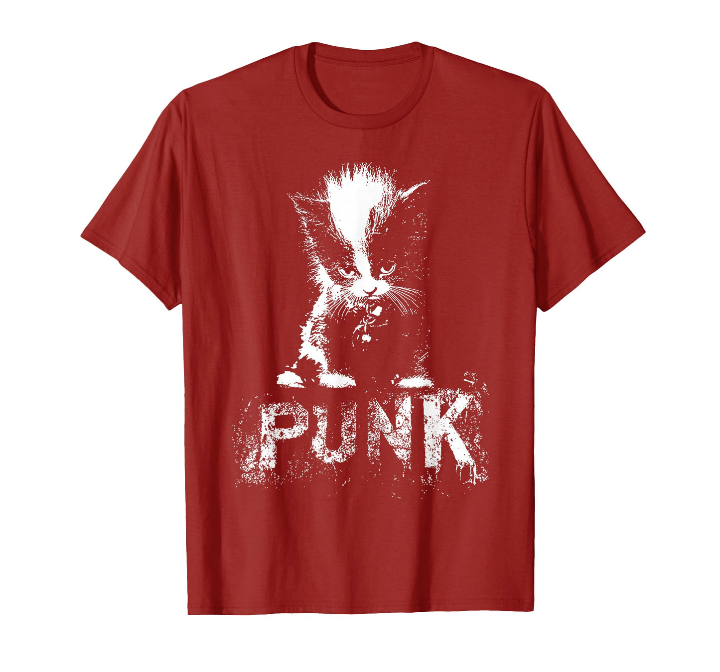 Punk Kitten Cat with Mohawk Grunge Gothic Design T-Shirt