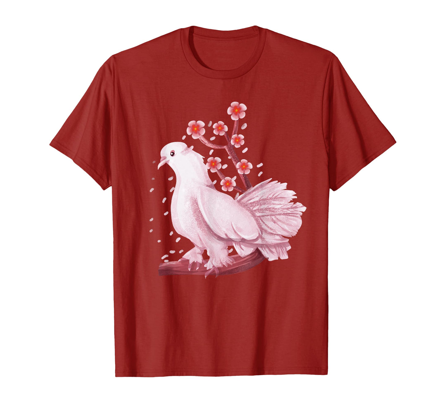 Vintage Dove Pigeon Bird Shirt Gift Japanese Cherry Blossom T-Shirt