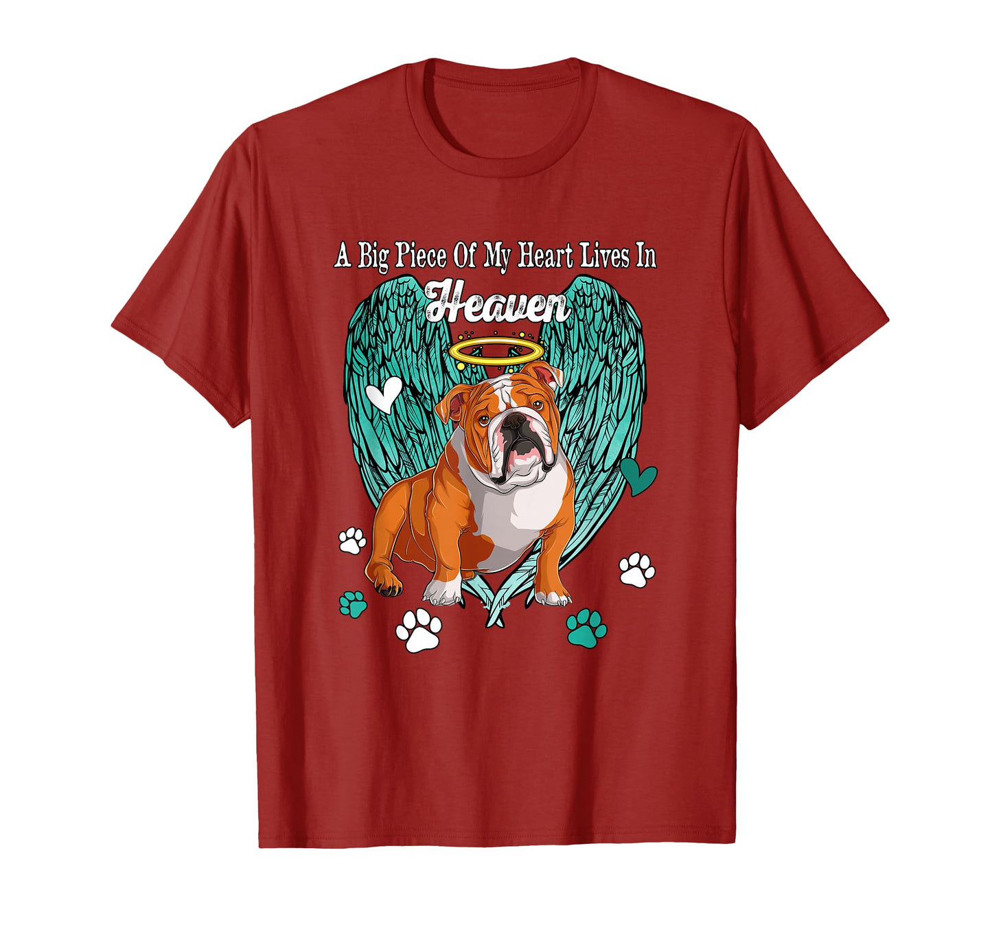 Heart Lives In Heaven Costume English Bulldog Memories Owner T-Shirt