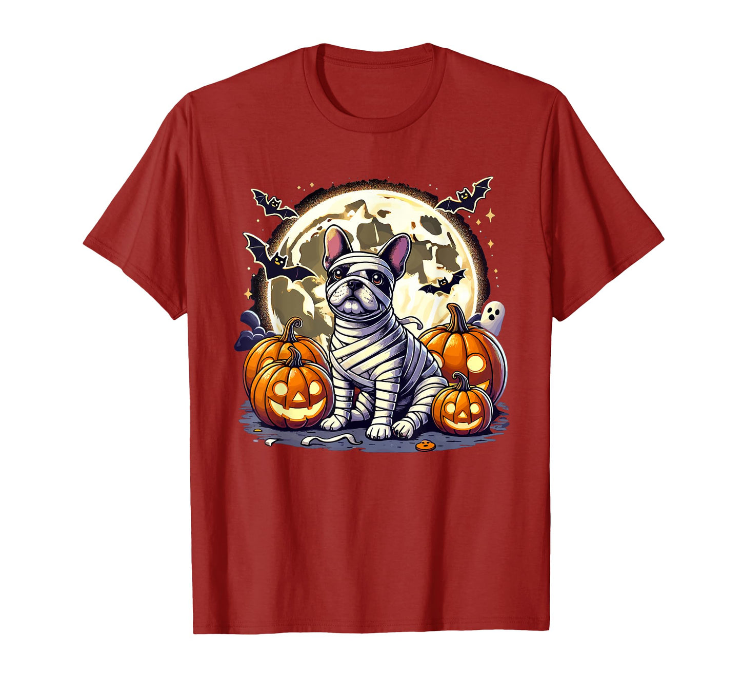 Halloween French Bulldog Mummy Cute Spooky Dog Design T-Shirt
