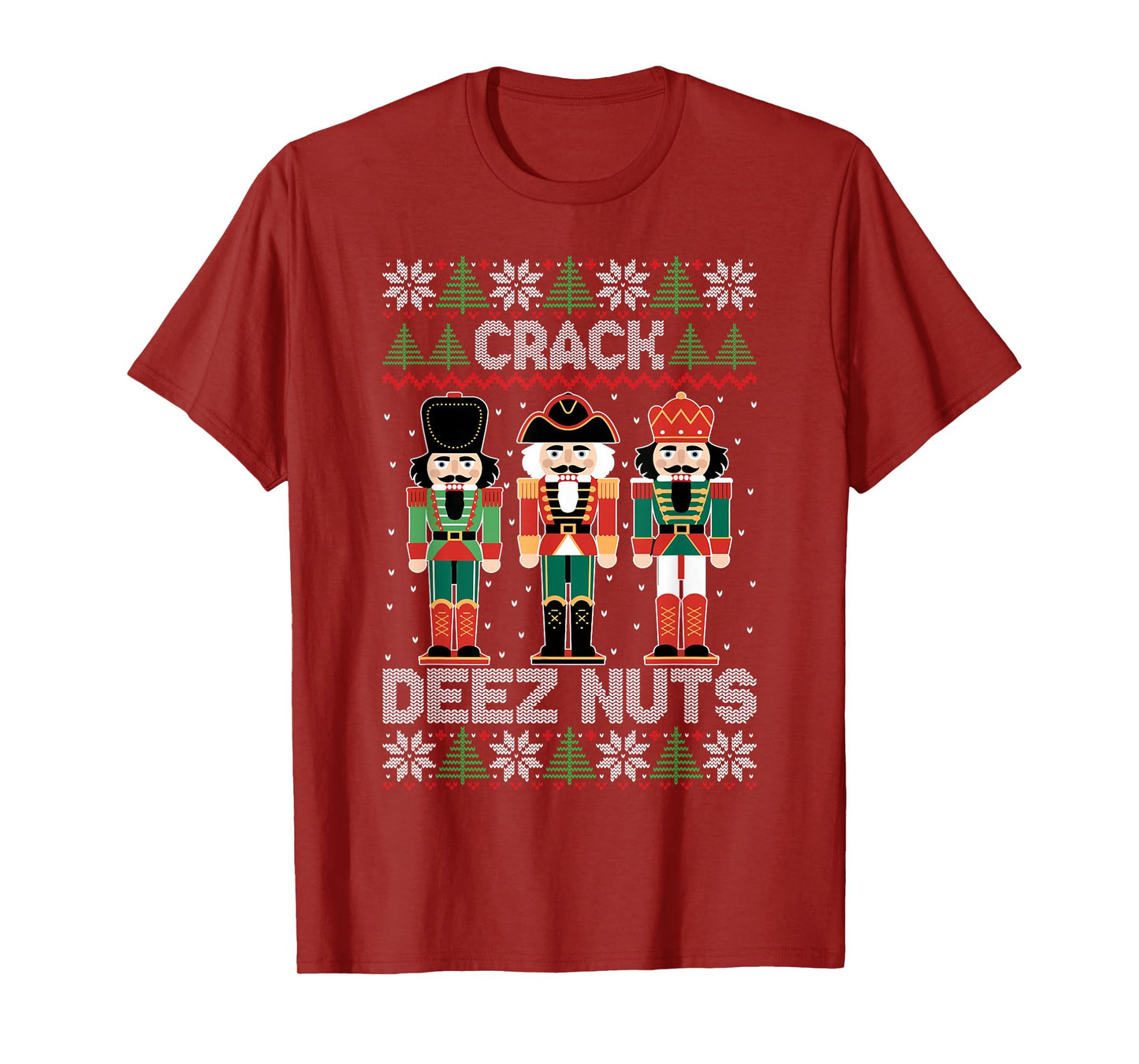 Crack Deez Nuts Funny Ugly Sweater Christmas T-Shirt