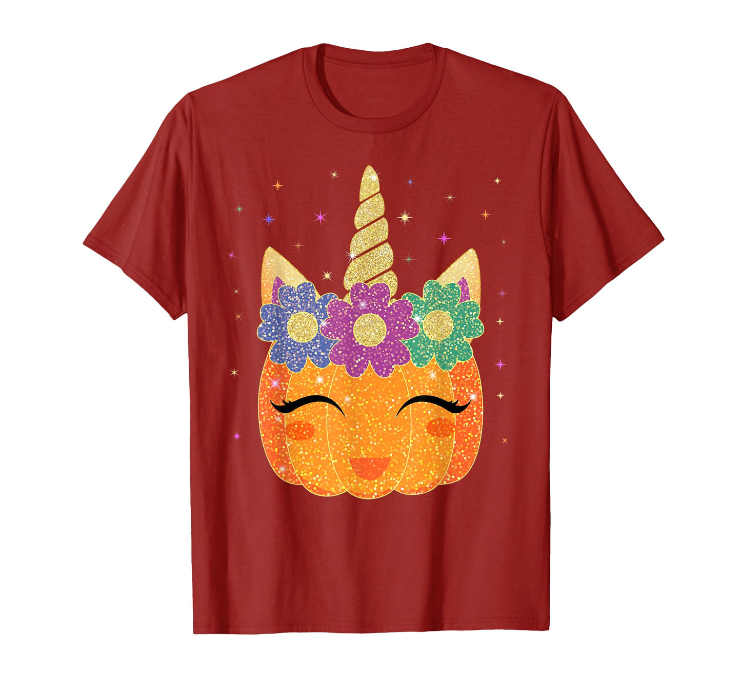 Unicorn Pumpkin - Halloween Thanksgiving Girls Boys T-Shirt