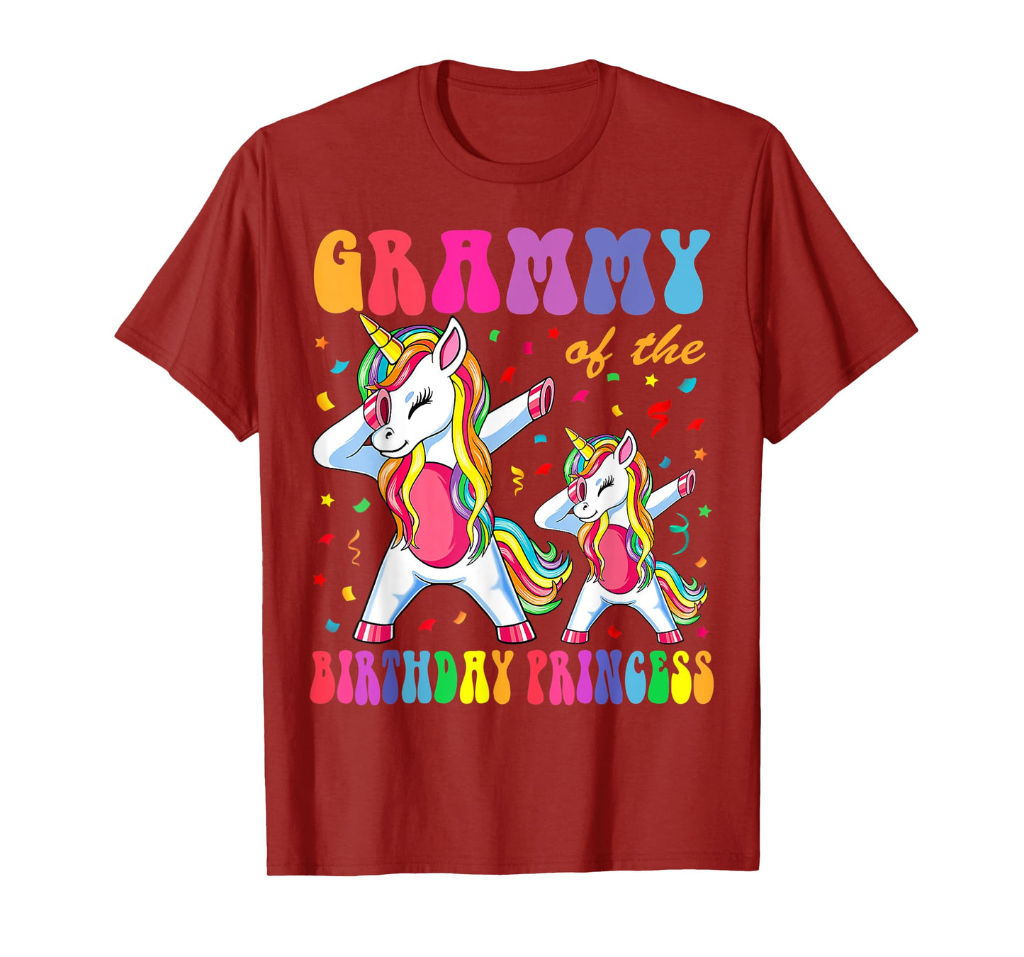 Grammy of the Birthday Princess Girl Dabbing Unicorn Family T-Shirt