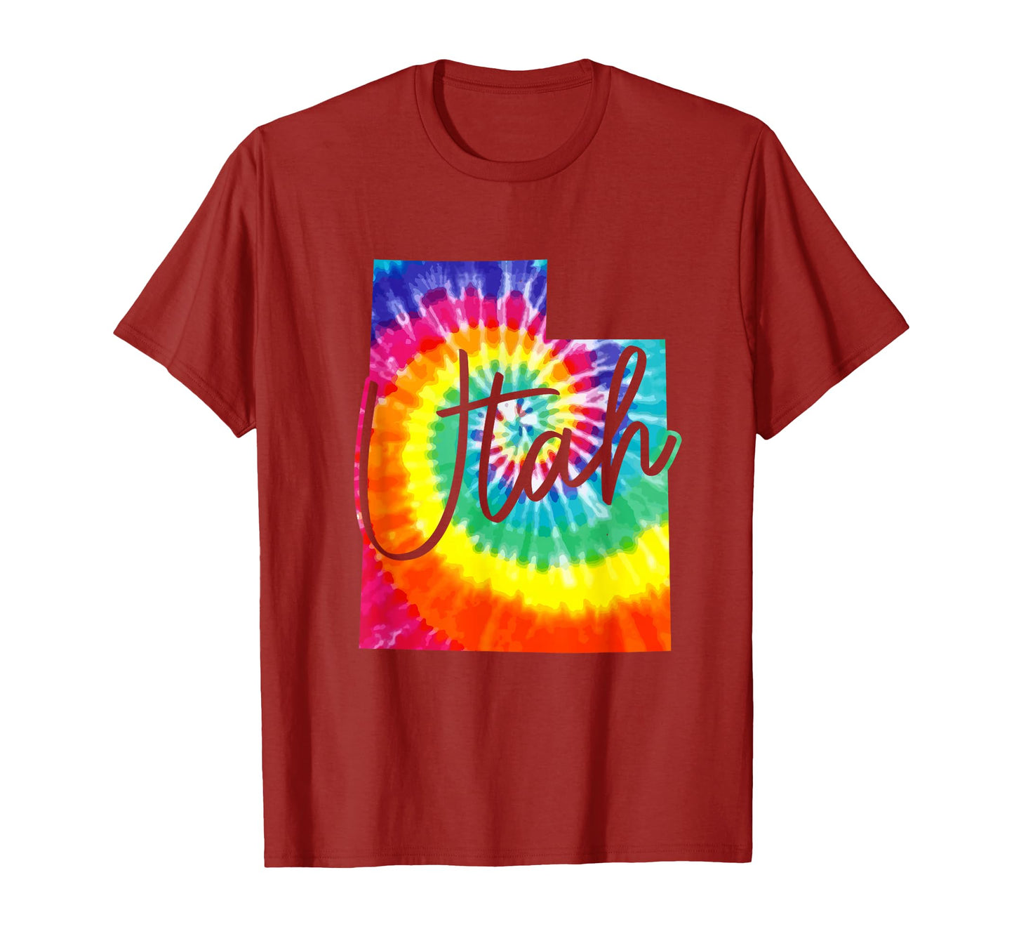 Utah Tie Dye State Map Pride Hippie Vintage Retro T-Shirt