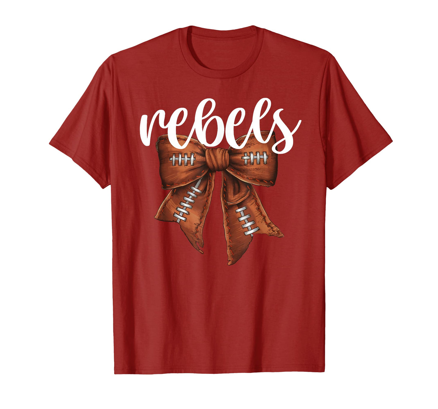 Rebels Football Bow School Spirit Team Mascot Game Night T-Shirt