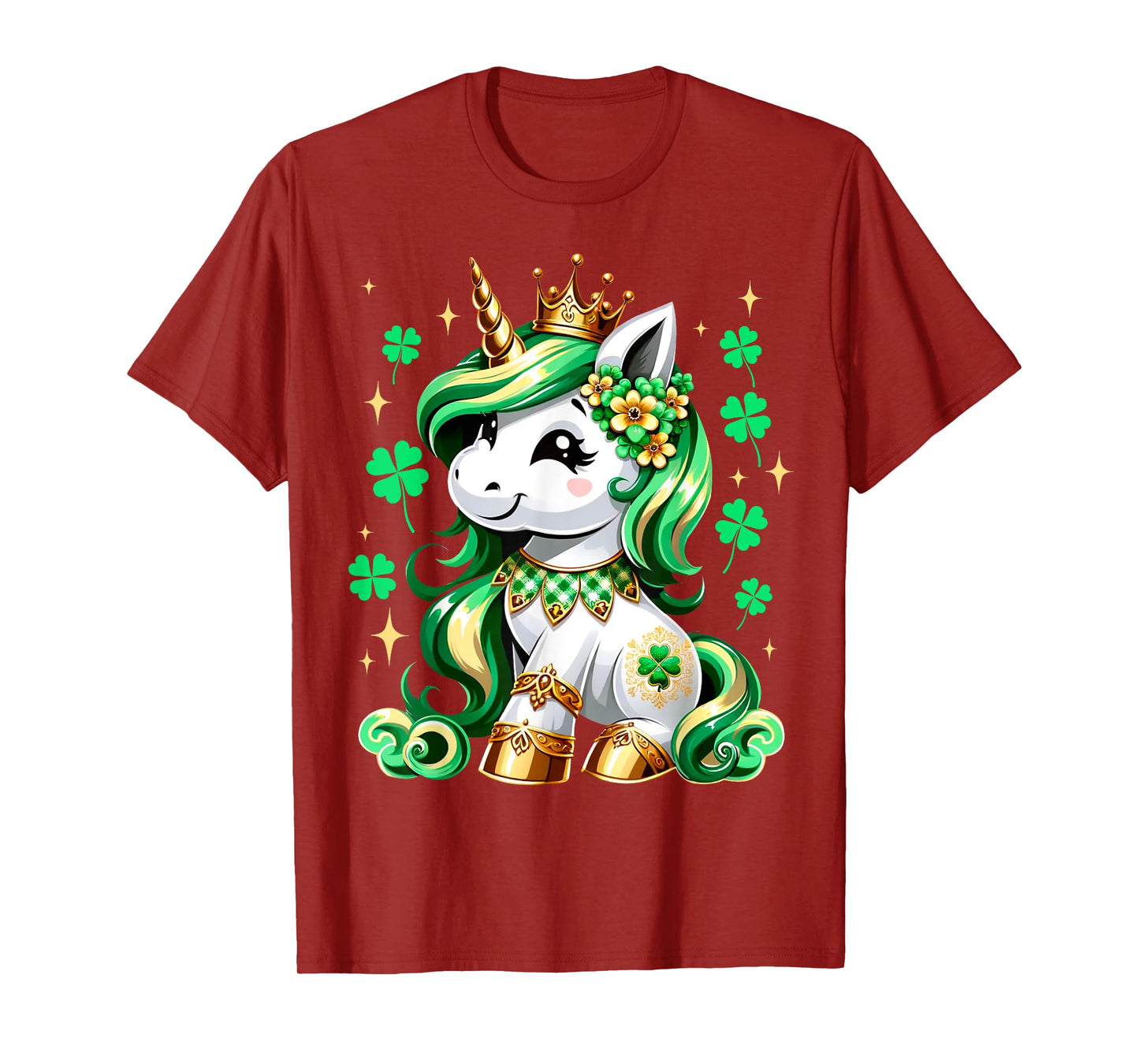 Cute Unicorn Shamrock St Patricks Day Girls Kids Lepricorn T-Shirt
