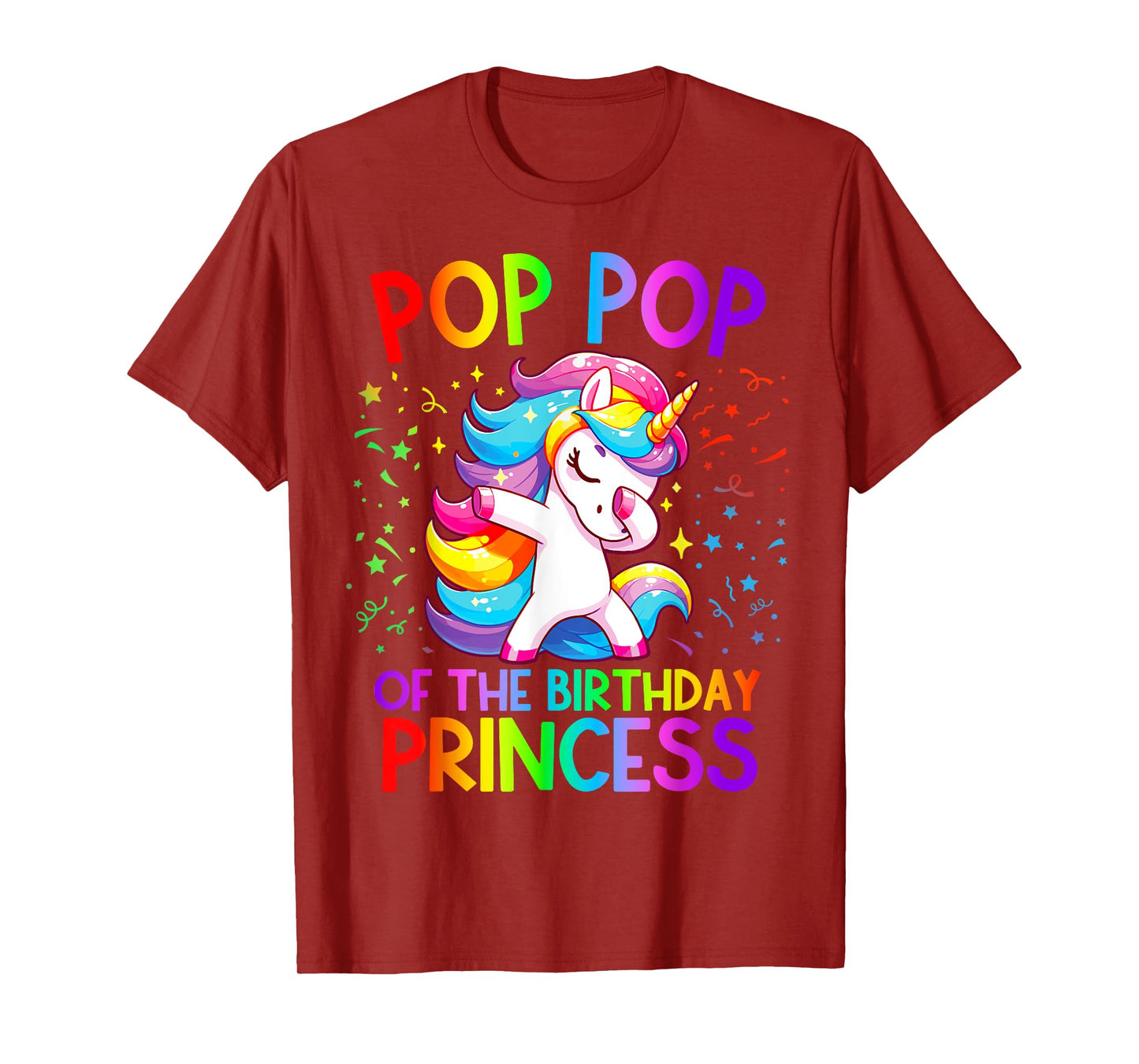 Pop Pop of the Birthday Princess Girl Dabbing Unicorn T-Shirt