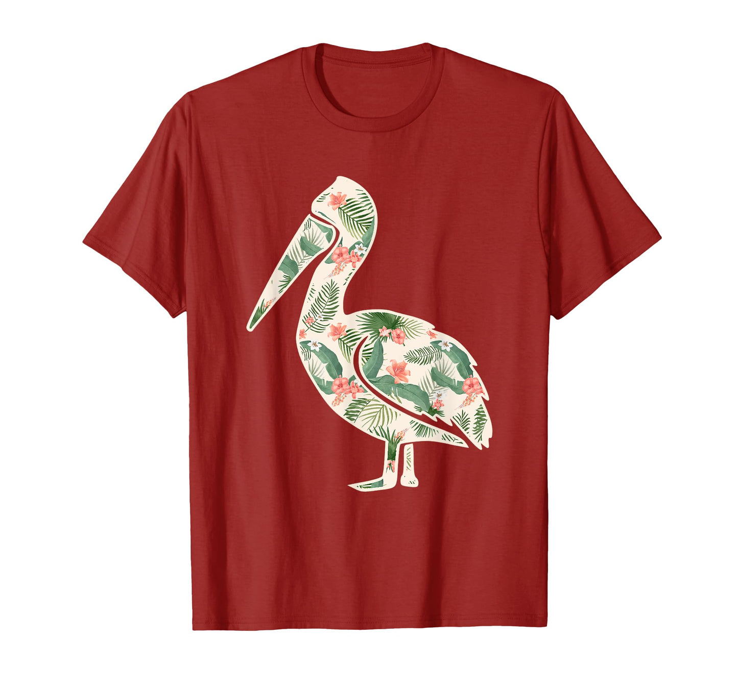Pelican Flower Girl Print Floral Bird Hawaiian Women Gift T-Shirt