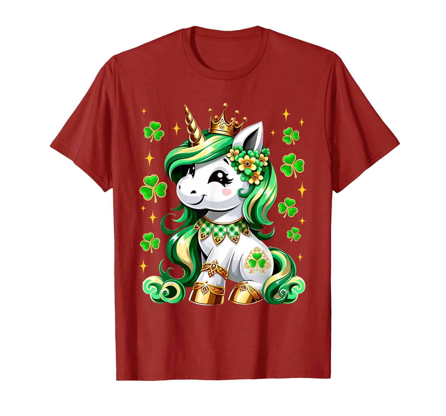 Cute Unicorn Shamrock Lepricorn St Patricks Day Girls Kids T-Shirt