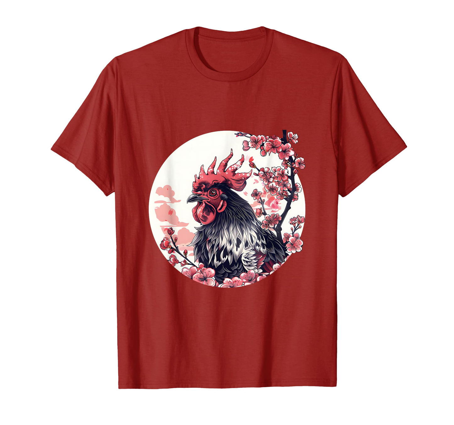 Japanese Cherry Blossom Aesthetic Chicken Farmer T-Shirt