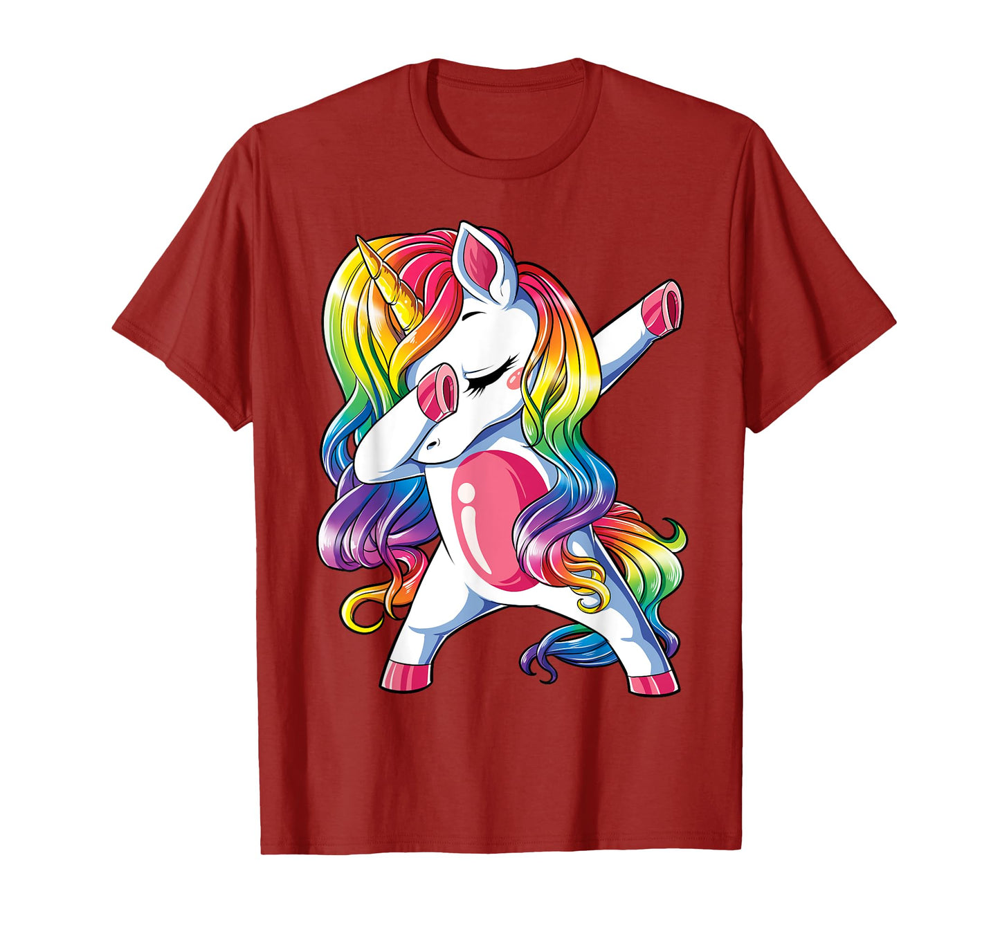 Dabbing Unicorn T shirt Girls Kids Women Rainbow Unicorns T-Shirt